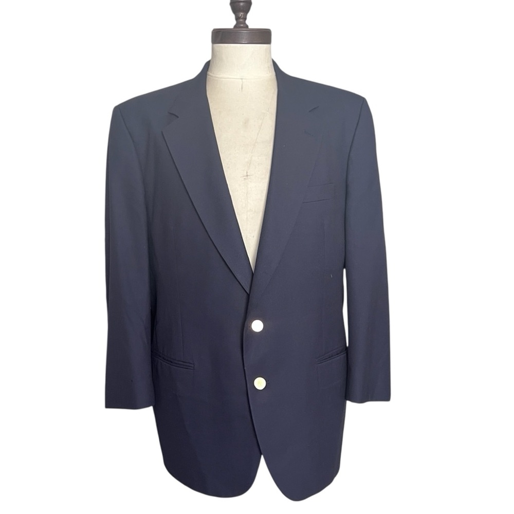 VTG Burberry Men’s Navy Wool Blazer/Jacket Office Grandpa Preppy Old Money